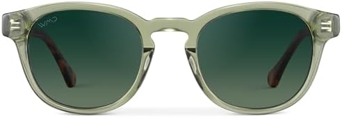 WMP Eyewear - Men's Retro Round/Oval Polarized Sunglasses, Lightweight Acetate Frame, UV Protection, Metal Core Design