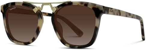 WMP Eyewear - Women's Oversized Polarized Sunglasses: Square Retro Style with Metal Double Bridge