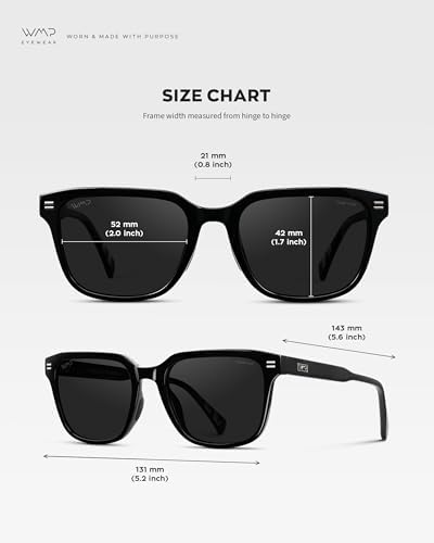 WMP Eyewear – Men's Rectangular Performance Sunglasses – Designed for golf, featuring anti-reflective lenses and non-slip nose pads.