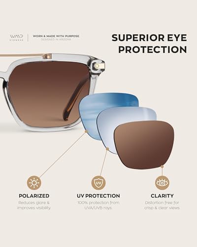 WearMe Pro Modern Men's Square Aviator Sunglasses - Bimetallic Bridge with Polarized Lenses