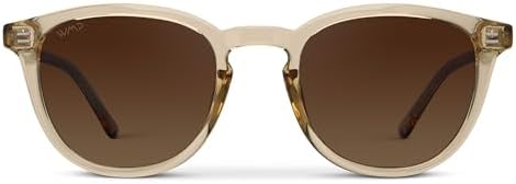 WMP Eyewear – Classic Round Polarized Sunglasses for Men, Premium Ultra-Thin Acetate Frame with Embossed Rivet Details