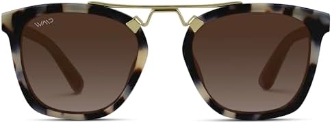 WMP Eyewear - Women's Oversized Polarized Sunglasses: Square Retro Style with Metal Double Bridge