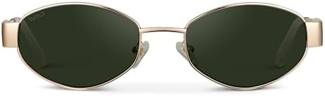 WearMe Pro Retro Oval Women's Sunglasses - Stylish Small Frame, 90s Inspired Fashion, with AR Coating