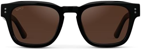 WMP Eyewear – Men's Polarized Rectangular Sunglasses: Thick Acetate Frame, Modern Style