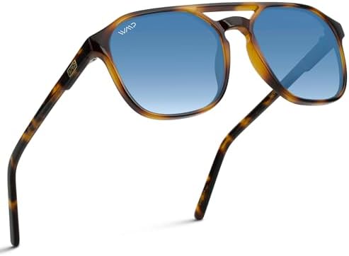 WearMe Pro Polarized Double Bridge Large Rectangular Unisex Sunglasses