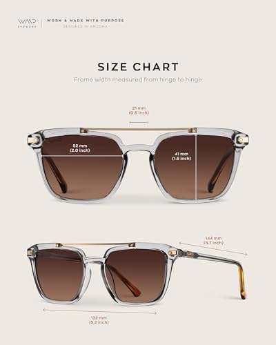 WearMe Pro Modern Men's Square Aviator Sunglasses - Bimetallic Bridge with Polarized Lenses