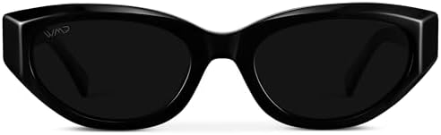 WearMe Pro - Women's Polarized Sunglasses, Narrow Stylish Cat-Eye Acetate Frame, Oval Lenses, Hand-Polished