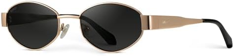 WearMe Pro Retro Oval Women's Sunglasses - Stylish Small Frame, 90s Inspired Fashion, with AR Coating