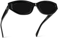 WearMe Pro - Women's Polarized Sunglasses, Narrow Stylish Cat-Eye Acetate Frame, Oval Lenses, Hand-Polished