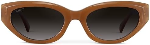 WearMe Pro - Women's Polarized Sunglasses, Narrow Stylish Cat-Eye Acetate Frame, Oval Lenses, Hand-Polished