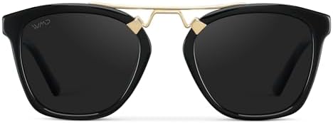 WMP Eyewear - Women's Oversized Polarized Sunglasses: Square Retro Style with Metal Double Bridge