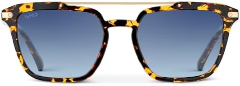 WearMe Pro Modern Men's Square Aviator Sunglasses - Bimetallic Bridge with Polarized Lenses