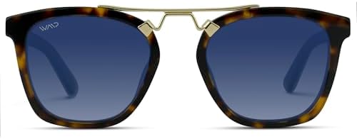 WMP Eyewear - Women's Oversized Polarized Sunglasses: Square Retro Style with Metal Double Bridge