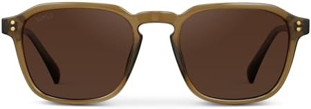 WearMe Pro Men's Polarized Square Sunglasses – Wide Fit, Retro Style, UV400, Lightweight Frame, Suitable for Driving and Everyday Wear