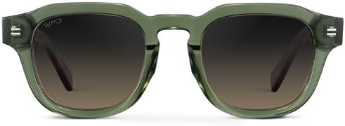 WMP Eyewear – Men's Square Polarized Sunglasses: Thick acetate frame, bold geometry, 5-cylinder hinges, 60s retro design.