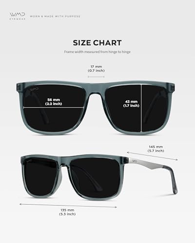 WMP Eyewear - Men's Polarized Flat-Top Square Sunglasses