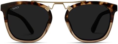 WMP Eyewear - Women's Oversized Polarized Sunglasses: Square Retro Style with Metal Double Bridge