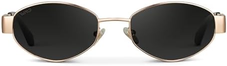 WearMe Pro Retro Oval Women's Sunglasses - Stylish Small Frame, 90s Inspired Fashion, with AR Coating