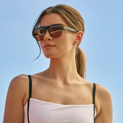 WearMe Pro Women's Polarized Aviator Sunglasses - Rounded Style for Tennis & Pickleball | Anti-Glare Lens, Flattering Fit
