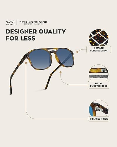 WearMe Pro Polarized Double Bridge Large Rectangular Unisex Sunglasses