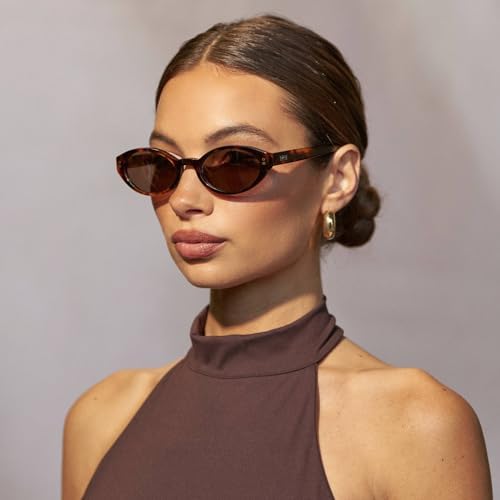 WearMe Pro WMP Eyeglasses – Women's Oval Sunglasses: 90s-inspired slim frame, soft curves, stylish and minimalist look.