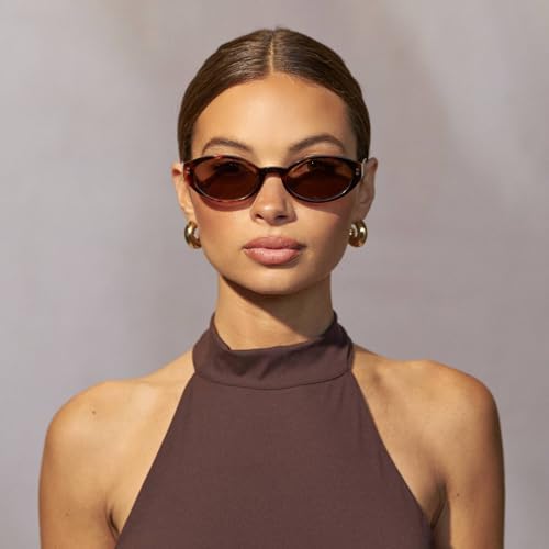 WearMe Pro WMP Eyeglasses – Women's Oval Sunglasses: 90s-inspired slim frame, soft curves, stylish and minimalist look.