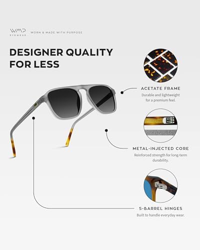 WearMe Pro Polarized Modern Aviator Single-Bridge Square Men's Sunglasses