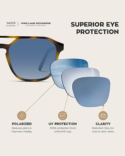 WearMe Pro Polarized Double Bridge Large Rectangular Unisex Sunglasses