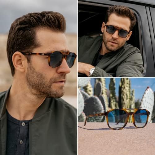 WearMe Pro Polarized Double Bridge Large Rectangular Unisex Sunglasses