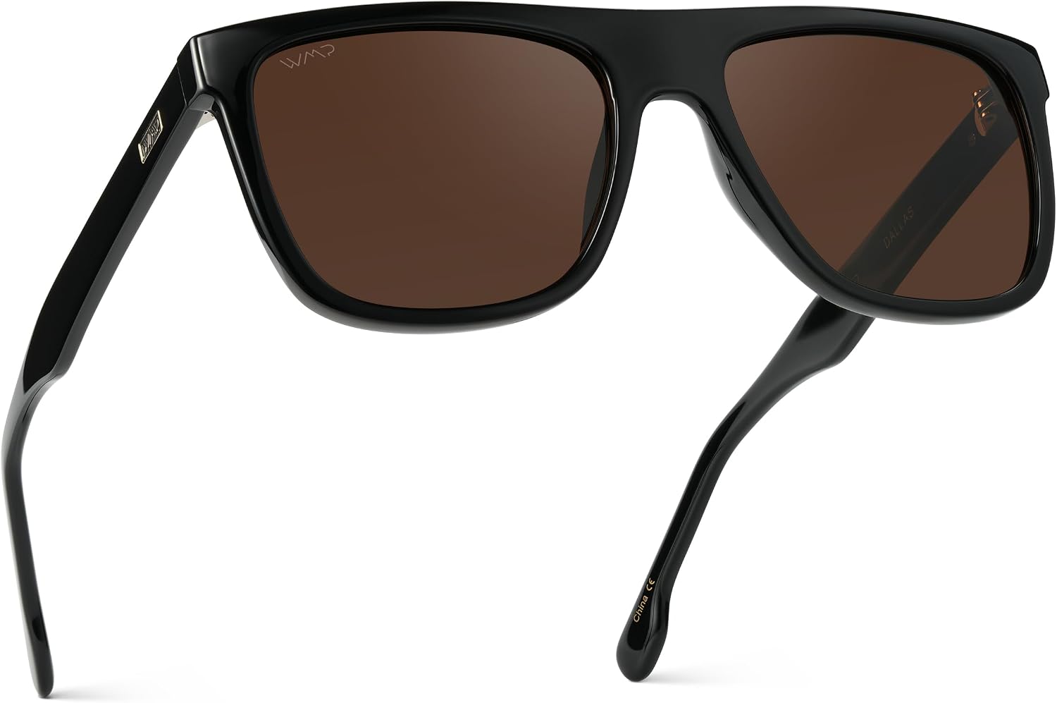WMP Eyewear - Men's Bold Flat-Top Square Sunglasses, Polarized Lenses, 100% UV Protection, Lightweight and Durable