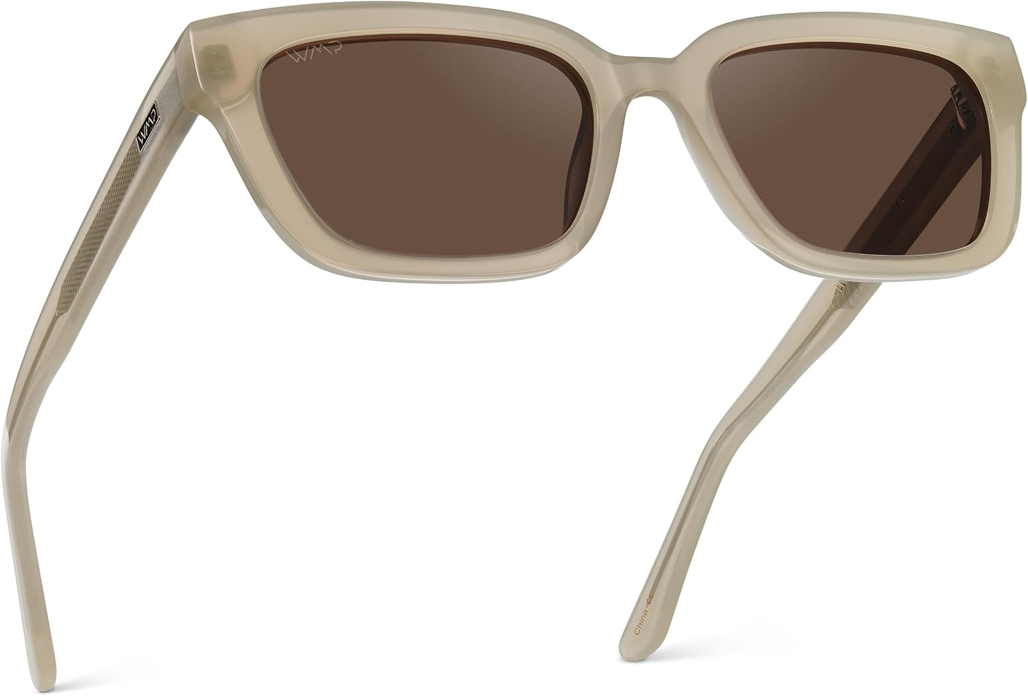 WearMe Pro - Women's Polarized Rectangular Sunglasses, Narrow Acetate Frame, Durable 5-Tube Hinge, Hand-Polished Finish